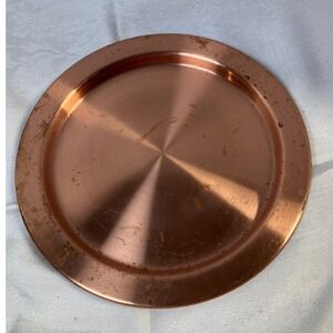 Vintage Copper Charger Plate Decorative Serving Platter Round Metal Table Decor